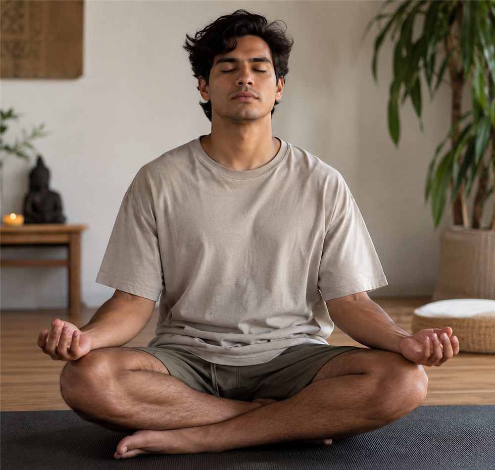 Yoga student meditating at the Divine Reconnections studio in Arvada, CO
